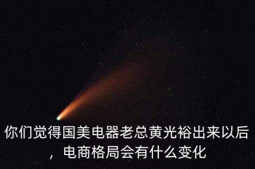 你們覺得國美電器老總黃光裕出來以后，電商格局會有什么變化