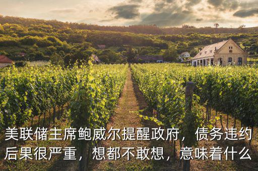 美聯(lián)儲(chǔ)主席鮑威爾提醒政府，債務(wù)違約后果很嚴(yán)重，想都不敢想，意味著什么