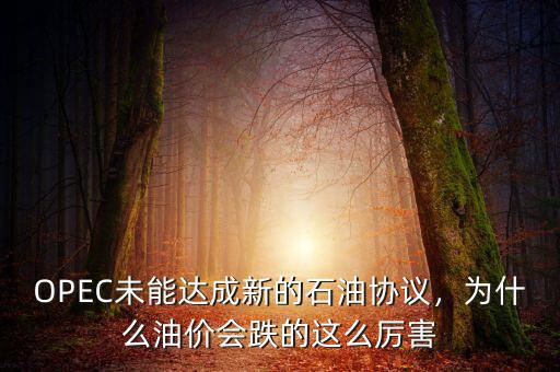 OPEC未能達(dá)成新的石油協(xié)議，為什么油價(jià)會(huì)跌的這么厲害