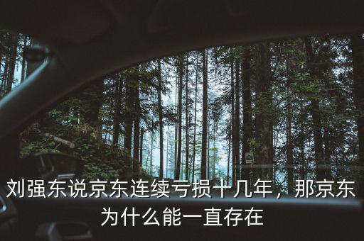 劉強(qiáng)東說京東連續(xù)虧損十幾年，那京東為什么能一直存在