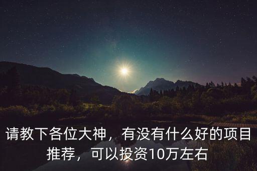 請教下各位大神，有沒有什么好的項目推薦，可以投資10萬左右