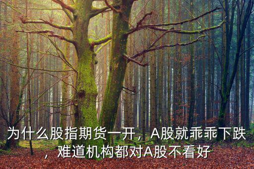 為什么股指期貨一開(kāi)，A股就乖乖下跌，難道機(jī)構(gòu)都對(duì)A股不看好