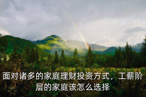 面對諸多的家庭理財投資方式，工薪階層的家庭該怎么選擇