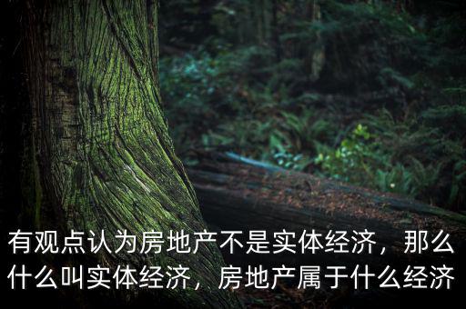 有觀點認(rèn)為房地產(chǎn)不是實體經(jīng)濟，那么什么叫實體經(jīng)濟，房地產(chǎn)屬于什么經(jīng)濟