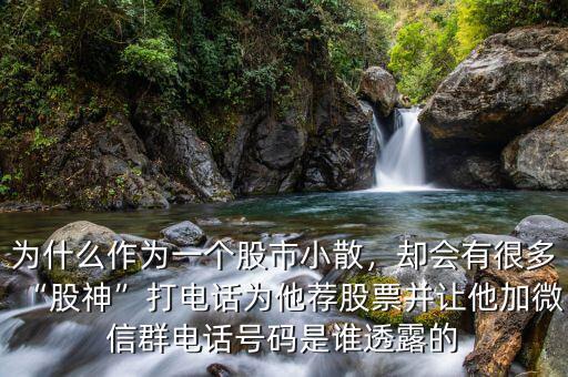 為什么作為一個股市小散，卻會有很多“股神”打電話為他薦股票并讓他加微信群電話號碼是誰透露的