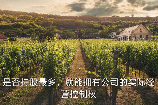 是否持股最多，就能擁有公司的實(shí)際經(jīng)營控制權(quán)