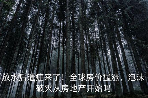 放水后遺癥來了！全球房價猛漲，泡沫破滅從房地產(chǎn)開始嗎
