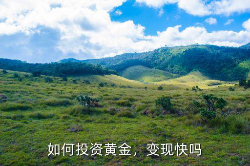 如何投資黃金，變現(xiàn)快嗎