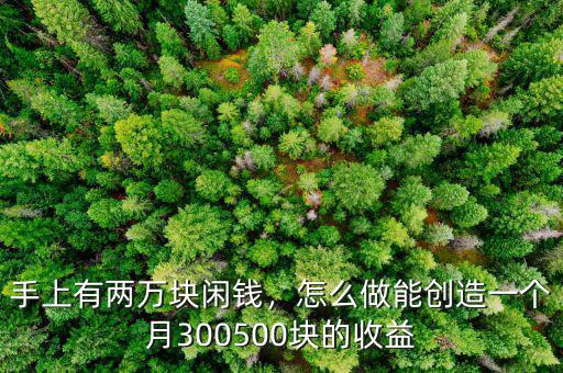 手上有兩萬塊閑錢，怎么做能創(chuàng)造一個月300500塊的收益