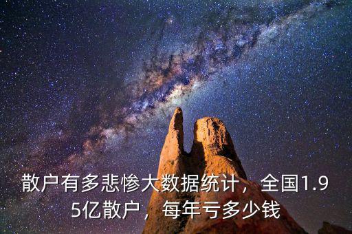 散戶有多悲慘大數(shù)據(jù)統(tǒng)計(jì)，全國1.95億散戶，每年虧多少錢