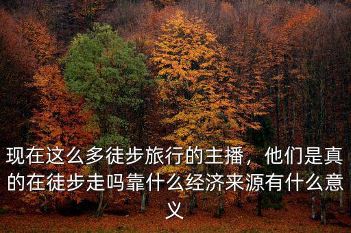 現(xiàn)在這么多徒步旅行的主播，他們是真的在徒步走嗎靠什么經(jīng)濟來源有什么意義