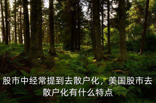 股市中經(jīng)常提到去散戶化，美國股市去散戶化有什么特點(diǎn)