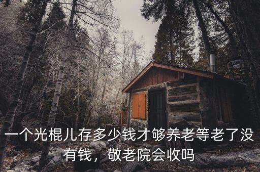一個(gè)光棍兒存多少錢才夠養(yǎng)老等老了沒有錢，敬老院會(huì)收嗎