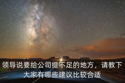 領導說要給公司提不足的地方，請教下大家有哪些建議比較合適