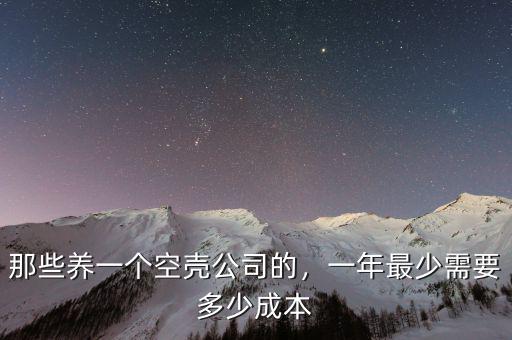 那些養(yǎng)一個(gè)空殼公司的，一年最少需要多少成本