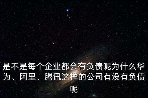 是不是每個企業(yè)都會有負債呢為什么華為、阿里、騰訊這樣的公司有沒有負債呢