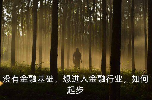 沒有金融基礎(chǔ)，想進入金融行業(yè)，如何起步