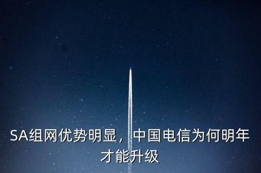 SA組網(wǎng)優(yōu)勢明顯，中國電信為何明年才能升級