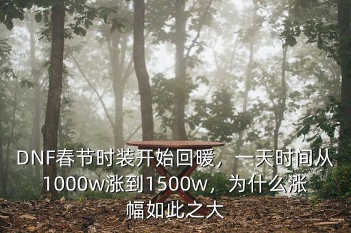 DNF春節(jié)時(shí)裝開始回暖，一天時(shí)間從1000w漲到1500w，為什么漲幅如此之大