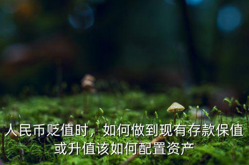 人民幣貶值時，如何做到現(xiàn)有存款保值或升值該如何配置資產(chǎn)
