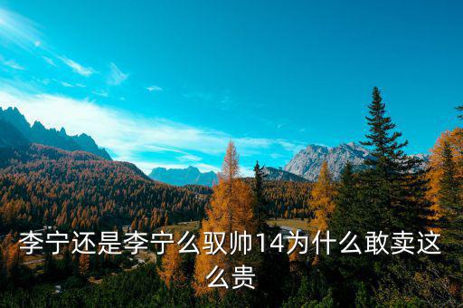 李寧為什么賣(mài)豪宅,李寧還是李寧么