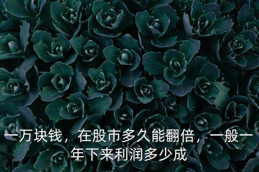 兩萬(wàn)元炒股一年能賺多少錢,一般一年下來(lái)利潤(rùn)多少成