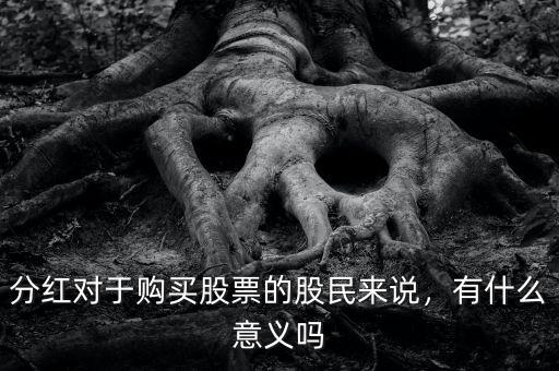 分紅對(duì)于購(gòu)買股票的股民來(lái)說(shuō)，有什么意義嗎