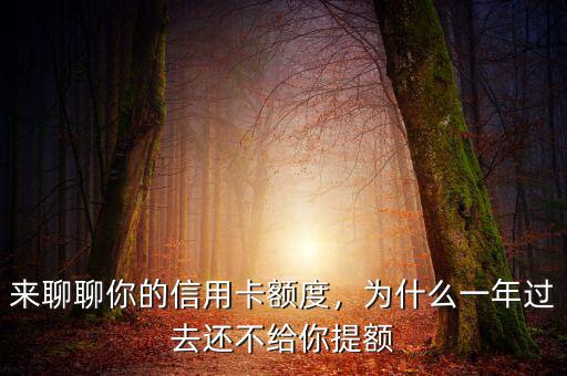 來(lái)聊聊你的信用卡額度，為什么一年過(guò)去還不給你提額
