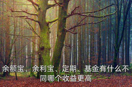 余額寶、余利寶、定期、基金有什么不同哪個收益更高