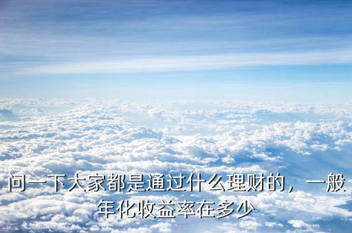 問一下大家都是通過什么理財?shù)?，一般年化收益率在多? class=