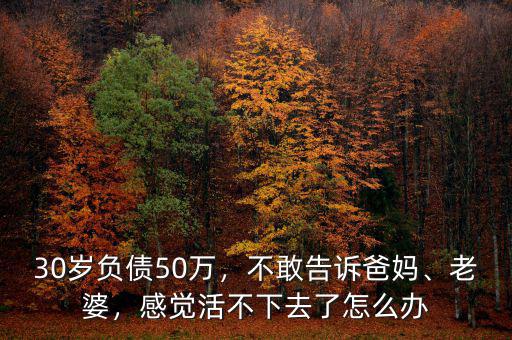 30歲負(fù)債50萬，不敢告訴爸媽、老婆，感覺活不下去了怎么辦