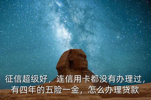 征信超級(jí)好，連信用卡都沒有辦理過，有四年的五險(xiǎn)一金，怎么辦理貸款