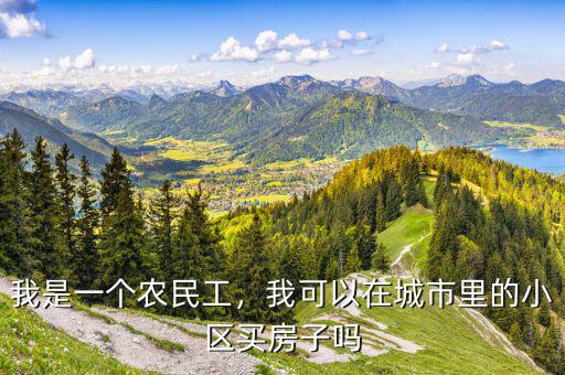 我是一個農民工，我可以在城市里的小區(qū)買房子嗎