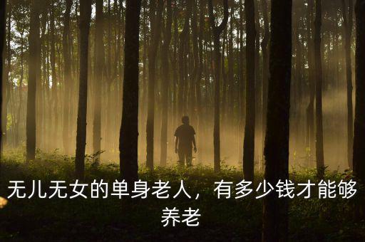 無兒無女的單身老人，有多少錢才能夠養(yǎng)老