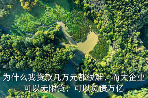 為什么我貸款幾萬元都很難，而大企業(yè)可以無限貸，可以負債萬億