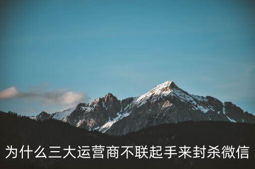 為什么三大運(yùn)營(yíng)商不聯(lián)起手來封殺微信