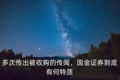 多次傳出被收購的傳聞，國金證券到底有何特質