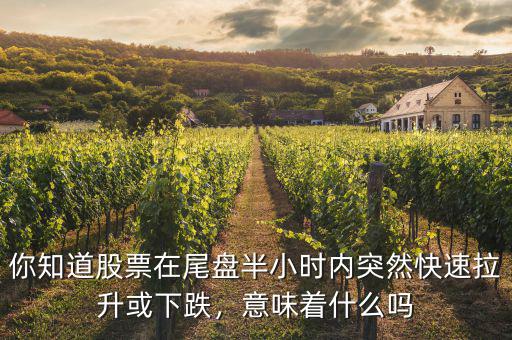 你知道股票在尾盤半小時內(nèi)突然快速拉升或下跌，意味著什么嗎
