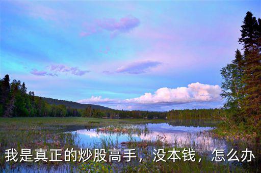 我是真正的炒股高手，沒本錢，怎么辦