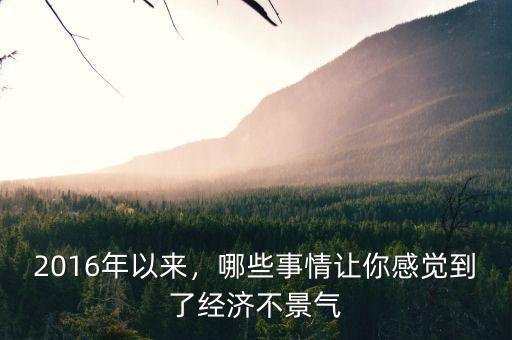 2016年以來，哪些事情讓你感覺到了經(jīng)濟(jì)不景氣