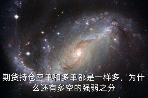 期貨持倉空單和多單都是一樣多，為什么還有多空的強弱之分
