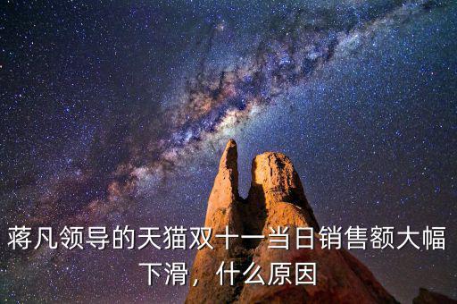 蔣凡領(lǐng)導(dǎo)的天貓雙十一當(dāng)日銷售額大幅下滑，什么原因