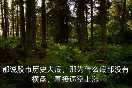 都說股市歷史大底，那為什么底部沒有橫盤，直接逼空上漲
