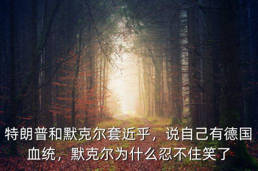 特朗普和默克爾套近乎，說自己有德國血統(tǒng)，默克爾為什么忍不住笑了