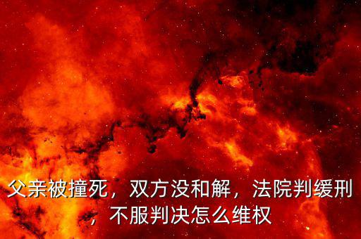 父親被撞死，雙方?jīng)]和解，法院判緩刑，不服判決怎么維權(quán)