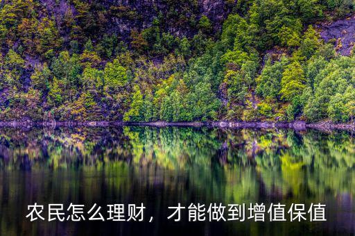 農(nóng)民怎么理財，才能做到增值保值