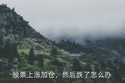 股票上漲加倉，然后跌了怎么辦