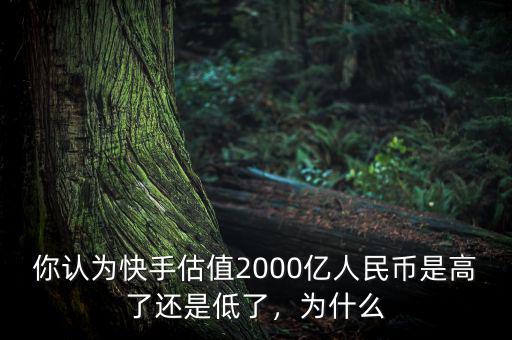 你認(rèn)為快手估值2000億人民幣是高了還是低了，為什么