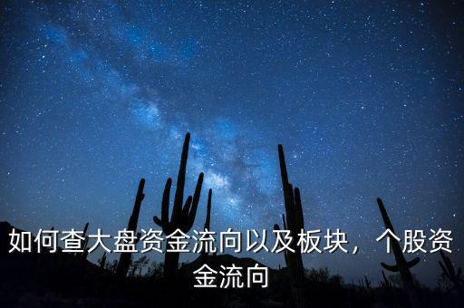 如何查大盤資金流向以及板塊，個(gè)股資金流向