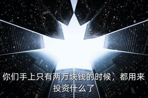 你們手上只有兩萬(wàn)塊錢的時(shí)候，都用來(lái)投資什么了
